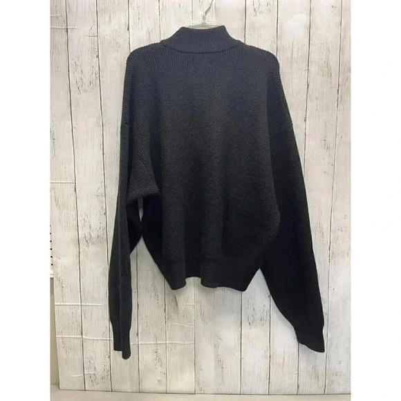 AMERICAN TALL MENS SIZE 2XL BLACK MOCK BUTTON NECK SWEATER NWT - Picture 2 of 12